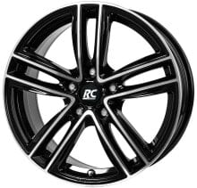 Колесный диск литой RC-Design RC27 schwarz front-poliert 7x18 ET54 - LK5/112 ML66.7