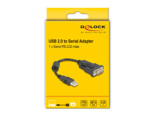 61549 - Black - 0.25 m - USB Type-A - RS-232 - Male - Male