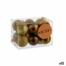 Set of Christmas balls 4 x 5 x 4 cm Green Plastic (12 Units)