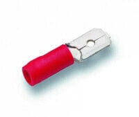 180288 Flachstecker Steckbreite 4.8 mm Steckdicke 0.8 180° Teilisoliert Rot 1