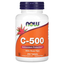 Витамин С Now Foods, C-500 с шиповником, 250 таблеток
