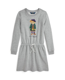 Купить детские платья и сарафаны для девочек Polo Ralph Lauren: Big Girls Polo Bear Fleece Dress