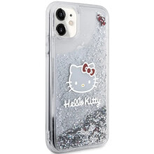 SOURCING Hello Kitty Hkhcn61Likhet iPhone 11XR 6.1 Srebrny Liquid Charms Kitty Head phone case