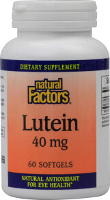 Лютеин, зеаксантин natural Factors Lutein --  Пищевая добавка лютеин для улучшения зрения --40мг--30 мягких капсул