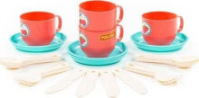 Игрушечная еда и посуда для девочек Набор детской посуды Wader чайный на 4 персоны 20 предметов