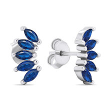 Ювелирные серьги Unmissable silver earrings with blue zircons EA596WB