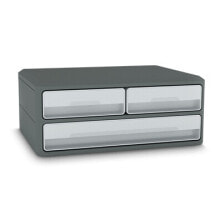 CEP 1090216361 - 3 drawer(s) - Grey - Polystyrene - A5 - Monochromatic - 370 mm