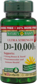 Витамин D nature's Bounty D3 Ultra Strength -- Витамин D3 - 10000 МЕ - 72 гелевых капсулы