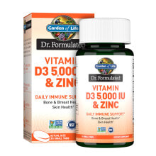Витамин D garden of Life Dr. Formulated Vitamin D3 5000 IU & Zinc Комплекс с витамином D3 5000 МЕ и цинком - 30 маленьких таблеток