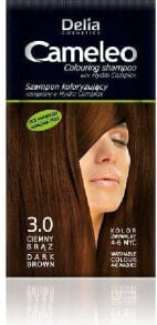Оттеночные и камуфлирующие средства для волос delia Cosmetics Cameleo Coloring Shampoo 3.0 Dark Brown Безаммиачный красящий  шампунь, оттенок темно-каштановый 40 мл