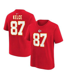 Nike big Boys Travis Kelce Red Kansas City Chiefs Player Name and Number T-shirt