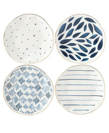 Blue Bay Set/4  Assorted Dessert Plates