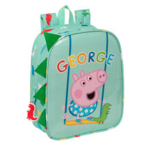 Зеленый детский рюкзак для школы Peppa Pig George 22 x 27 x 10 cm купить онлайн