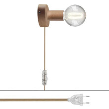 CREATIVE CABLES Spostaluce RN06 wooden lamp with 2-pole plug