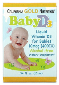Vitamin D baby Vitamin D3 Liquid, 10 mcg (400 IU), 0.34 fl oz (10 ml)