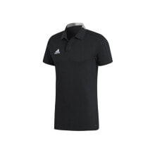 Мужские спортивные поло Мужская футболка-поло спортивная черная с логотипом Adidas Condivo 18