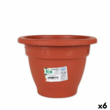Plant pot Dem Squares Circular Brown 18 x 13,3 cm (6 Units)
