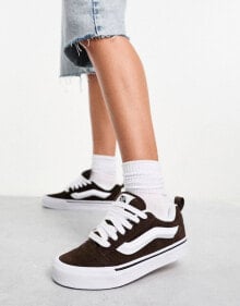 Купить мужские кроссовки и кеды Vans: Vans Knu Skool chunky trainers in brown and white