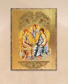 Designocracy icon Old Testament Trinity Wall Art on Wood 8