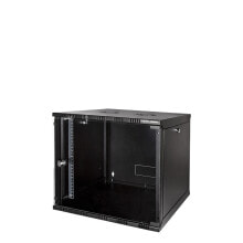 Рэковые корпуса 19"Настенный шкаф SOHO 9U, глубина 550 мм, черный, в сборе