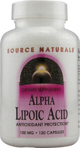 Антиоксиданты Source Naturals Alpha Lipoic Acid Альфа-липоевая кислота 100 мг 120 капсулы