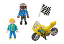 Children's play sets and figures made of wood pLAYMOBIL Playm. Jungs mit Racingbike| 70380