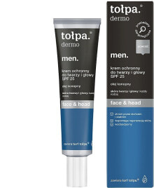 Pflegende Gesichts- und Kopfschutzcreme für Männer mit Hanföl SPF 25 - Tolpa Dermo Men Face & Head Protective Cream SPF25