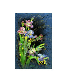 Trademark Global tania Fedorova Pink Blue Tall Flowers Canvas Art - 19.5