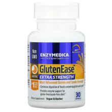Пищеварительные ферменты Энзаймедика, GlutenEase, добавка для переваривания глютена с повышенной силой действия, 30 капсул