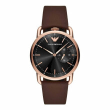 Мужские наручные часы с ремешком Мужские наручные часы с коричневым кожаным ремешком Armani AR11337 ( 41 mm)