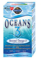 Рыбий жир и Омега 3, 6, 9 garden of Life Oceans 3 Beyond Omega-3 with OmegaXanthin  Чистый омега-3 ЭПК и ДГК  астаксантин и фукоксантин  60 гелевых капсул