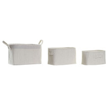 Basket set DKD Home Decor Cotton (37 x 27 x 24 cm)