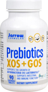 Пребиотики и пробиотики Jarrow Formulas Prebiotics Xos Plus Пищевая добавка для роста бифидобактерий и лактобацилл и поддержки кишечной и иммунной функции 90 таблеток