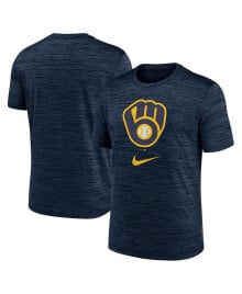Nike men's Navy Milwaukee Brewers Logo Velocity Performance T-shirt