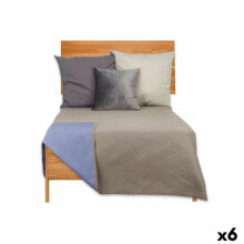 Reversible Bedspread 180 x 260 cm Blue Grey (6 Units)