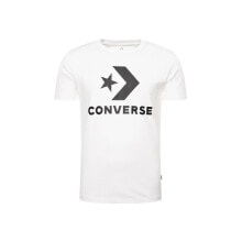 Мужские спортивные футболки Мужская спортивная футболка белая с надписью Converse Star Chevron
