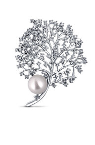 Ювелирные украшения elegant pearl brooch with zircons JL0791