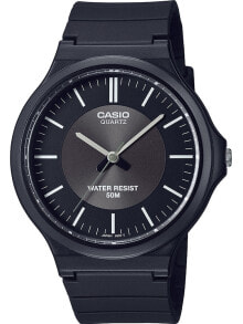 Мужские наручные часы с браслетом Мужские наручные часы с черным силиконовым ремешком Casio MW-240-1E3VEF Collection Herren 44mm 5ATM