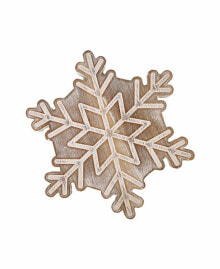 Godinger snowflake Designed Trivet Carved Out of Acacia Wood with a Washed Finish