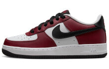 Nike Air Force 1 Low Team Red 低帮 板鞋 GS 白红色 / Кроссовки Nike Air Force 1 Low Team Red GS FD0300-600