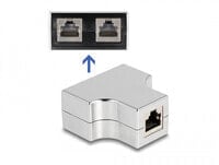 Delock RJ45 Splitter / T Adapter 1 x RJ45 jack to 2 x RJ45 jack Cat.5e STP - RJ45 - Silver - Female - Cat5e - S/UTP (STP) - Gold