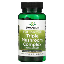 Грибы swanson, Комплекс тройных грибов полного спектра, 60 капсул