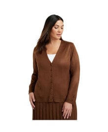 Купить женские свитеры и кардиганы June + Vie: Plus Size June + Vie Button-Sleeve Cardigan