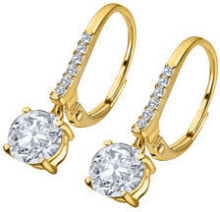 Ювелирные серьги charming gold-plated earrings with clear Swarovski LP2005-4 / E