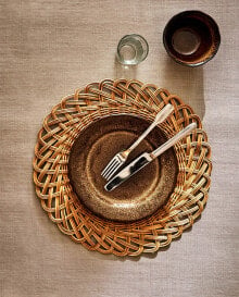 Woven rattan placemat
