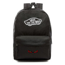 Женский спортивный рюкзак черный с логотипом и карманом VANS Realm Backpack szkolny Custom Eyes - VN0A3UI6BLK