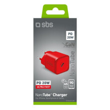 SBS Mini Ladegerät GaN USB-C PD 20W red - Charger