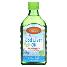 Fish oil and Omega 3, 6, 9 carlson, Kids Cod Liver Oil, Natural Green Apple , 550 mg, 8.4 fl oz (250 ml)