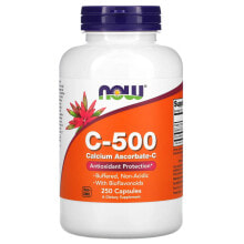 Витамин С Now Foods, C-500, аскорбат кальция-C, 250 капсул