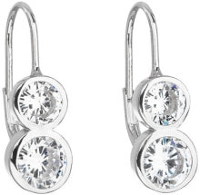 Женские ювелирные серьги silver earrings with clear zircons 11170.1